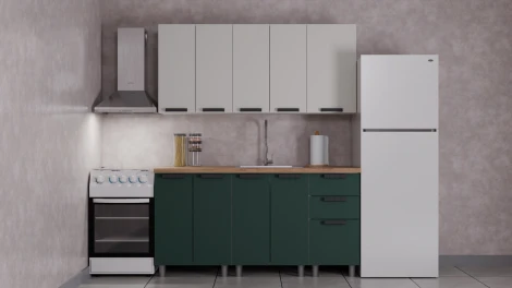 ГК Аленушка 1,6м Лаванда Керамика/Изумруд,черный (без столешницы)