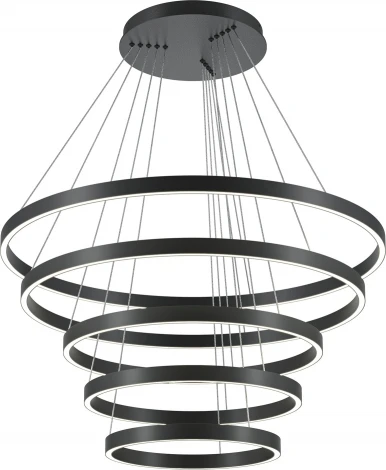 Подвесной светильник ярусный светодиодный Maytoni Rim MOD058PL-L200BK (220V, на тросе)