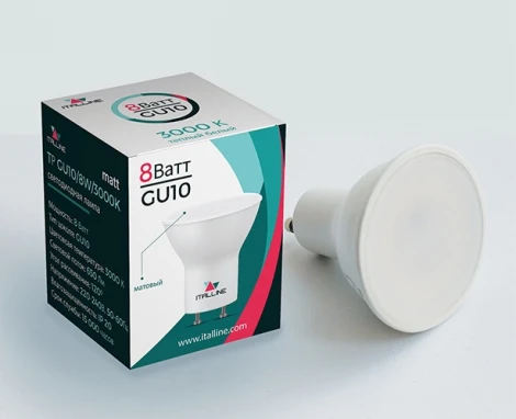 Светодиодная лампа Italline TP GU10/8W/3000K matt