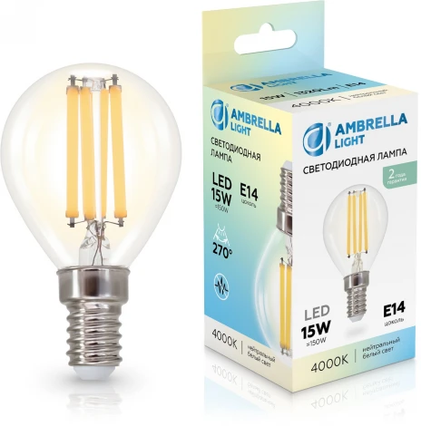 Лампа светодиодная Шар P45 15W 4000K Ambrella Bulbing 451534