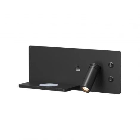 Спот светодиодный с беспроводным ЗУ и USB-портом левый Denkirs Chargelux DK5092-BK