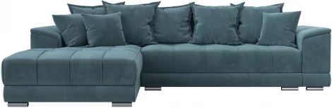 Диван угловой НордСтар левый угол (Бирюзовый/Велюр) Лига Диванов арт.121106L