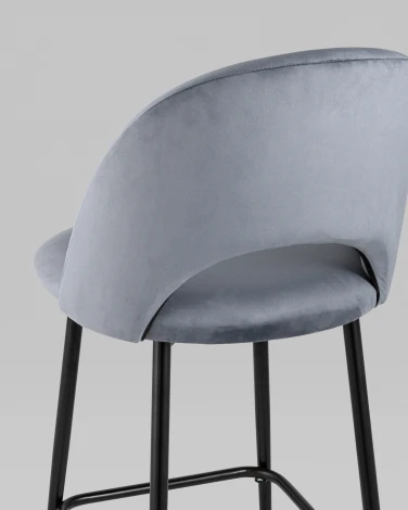 Стул полубарный Меган SN велюр серый Stool Group УТ000042230