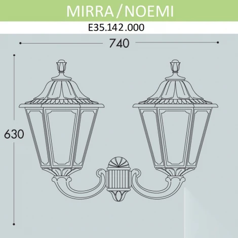 Настенный фонарь уличный Fumagalli Noemi E35.142.000.AYH27 (220V, IP55)