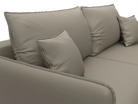 Диван прямой Лига-064 НПБ (ДСП/Дерево/Экокожа/Бежевый) Лига Диванов 129927