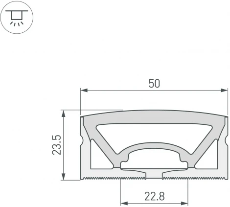 Силиконовый профиль WPH-FLEX-5025-TOP-S23-10m WHITE (Arlight, Силикон) 050136