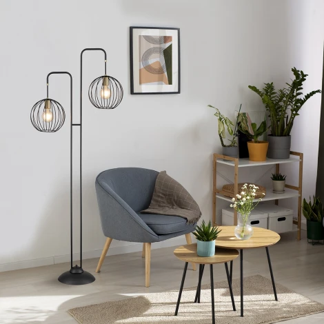 Торшер Quebec 10176/2 E27*60W Black/Brass (220V, шар, шарики)