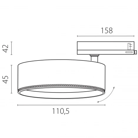 Трековый светильник трехфазный светодиодный LED 30W 220V 60G с адаптером Lightstar Alta Pro A5647QT60G