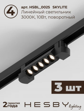 Трековая система в сборе однофазная накладная 220V 30W Hesby Lighting Skylite №9 HSBL_kompl_S009_VI2B3K