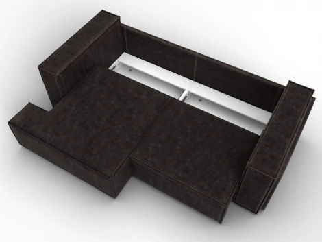 Диван угловой Лига-061 угол левый (ДСП,Брус,Фанера,Велюр/Коричневый) Лига Диванов 131148L