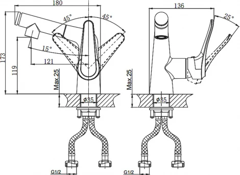 Смеситель Rush Jawa JA0735-12 для раковины