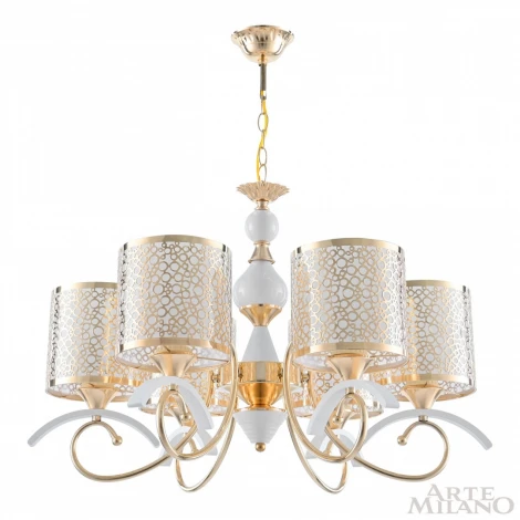 Подвесная люстра Arte Milano Florentia-9787 309787/6 Wh/Gd (220V, на цепи)