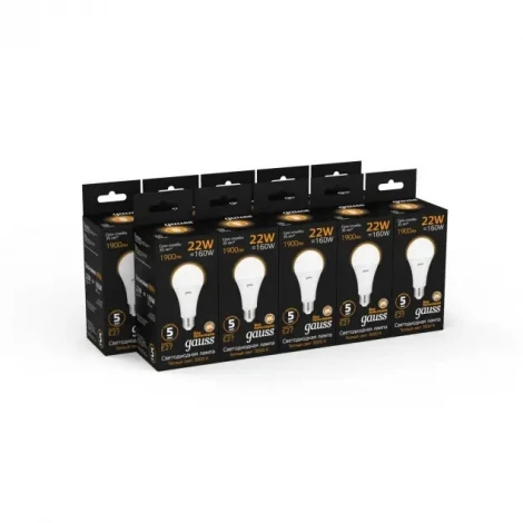 Лампочка светодиодная E27 22 Вт 1560 lm 3000K теплое желтое свечение Gauss 102502122