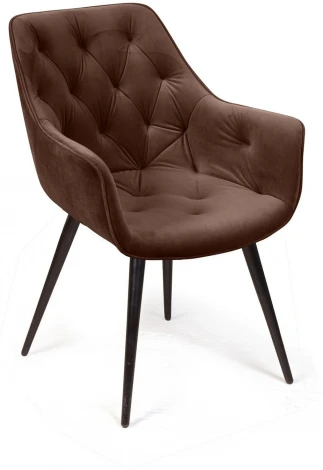 Стул Archi поворотный 90 градусов, функция возврата, антишум, бархат коричневый 12, опора конус Top Concept арт.22053