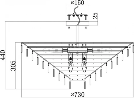 Потолочная люстра каскадная на штанге Maytoni Mazzo MOD130CL-14G (220V)