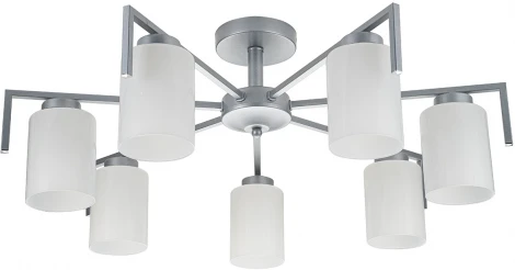 Потолочная люстра на штанге Escada Style 1142/7P Silver 7х60Вт E27, металл/стекло, серебро (220V)