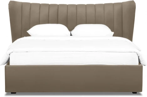 Кровать Queen Agata Lux ОГОГО (арт.636841), (Ткань/Светло-коричневый)