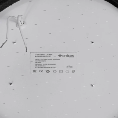 Потолочный светильник круглый Omnilux Melofon OML-47307-52 (LED, 220V, управление смартфоном, умный дом - i-Lamp, звездное небо)