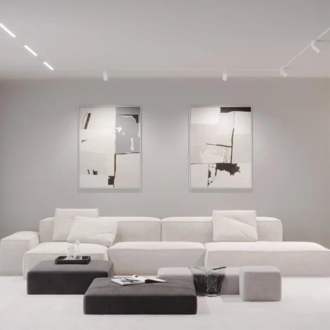 Трековый светильник низковольтный диммируемый Novotech Flum 359497 SHINO белый LED 20W 48V 3000-6500K (управление смартфоном, умный дом - Алиса, Tuya Smart, Smart Life)