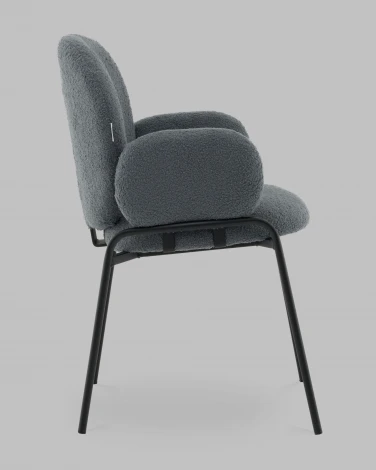 Стул с подлокотниками Моллек букле темно-серый Stool Group арт.УТ000041636