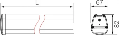 Настенно-потолочный светильник, линейный, светодиодный RODA60 Fiberli Roda 11120201 (220V, IP65)