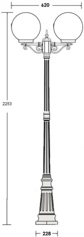 Наземный фонарь Oasis Light GLOBO S 88209SA Bl (220V, фонарь, шар, IP44)