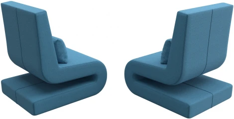 Кресло Волна (2 шт.) (Голубой/Рогожка) Лига Диванов арт.125633