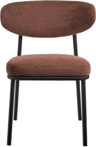 Стул Bradexhome Lucas 2 терракотовый шенилл с чёрными ножками