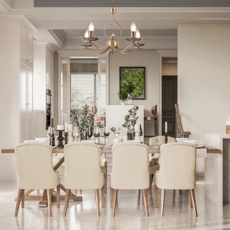 Подвесная люстра Arte Milano Amalfi-9934 339934/5 AB (220V, на цепи, подсвечник, свеча)