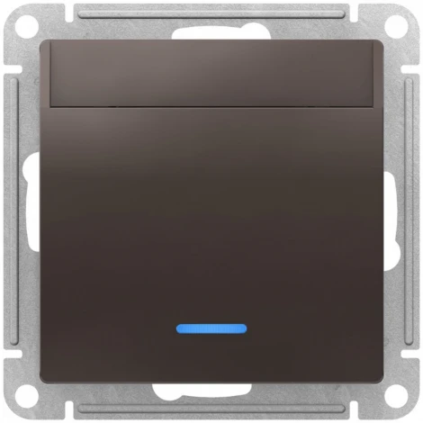 Карточный выключатель одноклавишный с подсветкой встраиваемый (мокко) Systeme Electric AtlasDesign ATN000667