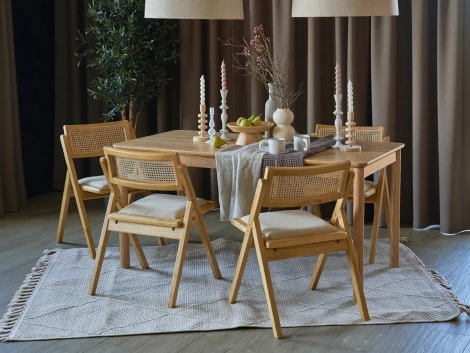 Комплект складных стульев Logan 2 шт. ОГОГО Обстановочка! 966357 (Массив,Дерево,Ротанг/Бежевый)