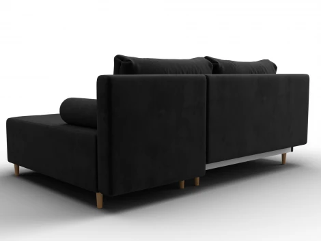 Диван угловой Лига-102 угол универсальный (ДСП,Брус,Фанера,Велюр/Черный) Лига Диванов 134794