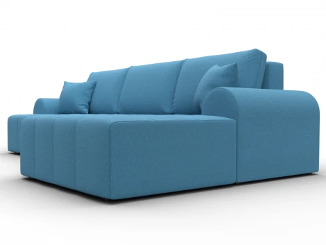 Диван угловой Лига-080 угол правый (ДСП/Пластик/Рогожка/Голубой) Лига Диванов 134743