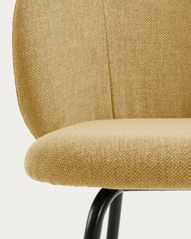 Обеденный стул La Forma (ex Julia Grup) Minna (Горчичный/ Сталь,Фанера,Пена,Металл)