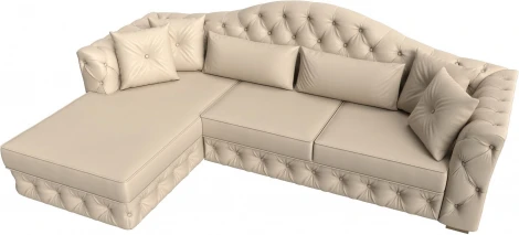 Диван угловой Артис левый угол (Бежевый/Экокожа) Лига Диванов арт.121630L