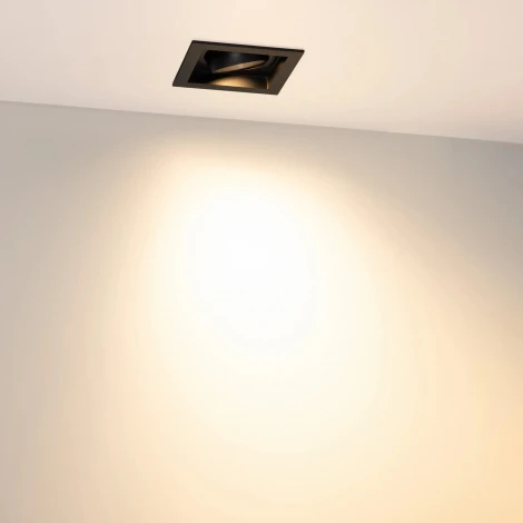 Встраиваемый светильник светодиодный MS-VORTEX-BUILT-S90x90-12W Warm3000 (BK-BK, 40 deg, 230V) (Arlight, IP20 Металл) 057954