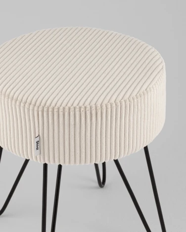 Пуф Stool Group Спейси велюр рельефный светло-серый арт.УТ000040018