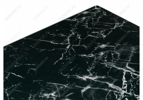 Стол на тумбе Woodville Иматра мрамор черный / черная шагрень / камень 462404