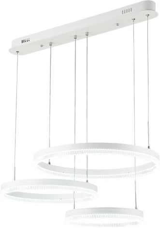 Подвесной светодиодный светильник Escada Celestia 10223/3LED 75Вт, металл/акрил, белый (регулировка яркости, 220V, пульт управления, на проводе, кольцо)