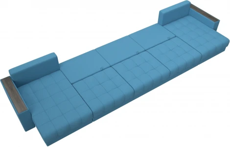 Диван П-образный с декором Лига-049 НПБ Мегалонг Лига Диванов (Рогожка) арт.128521