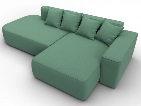 Диван угловой Лига-065 угол правый (ДСП/Пластик/Рогожка/Зеленый) Лига Диванов 129801