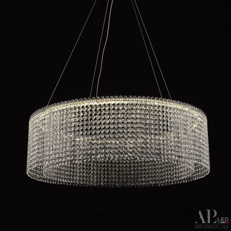 Подвесная люстра светодиодная APL LED Sicilia SH02.73.A.Ni.4000 (220V, хрусталь, на тросе)
