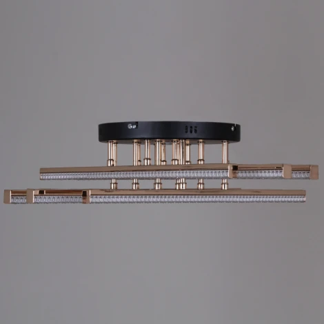 Потолочная люстра светодиодная с пультом с регулировкой цветовой температуры, яркости и ночным режимом Reluce 86090-0.3-08 BK+FG