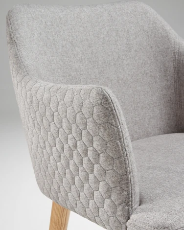 Обеденный стул La Forma (ex Julia Grup) Croft (Серый/ Пена,Сталь,Фанера,Ясень)