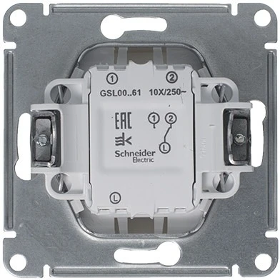 Выключатель встраиваемый одноклавишный с подсветкой (платина) Systeme Electric Glossa GSL001261