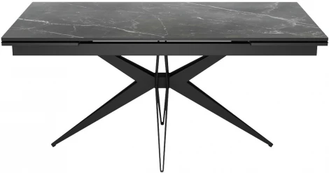 Стол DikLine KW160 мрамор С45 (керамика черная)/опоры черные 00-00071269