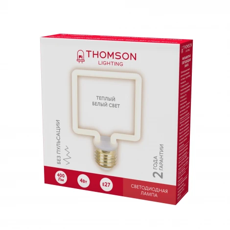 Лампочка светодиодная филаментная белая трубка E27 4W Thomson Deco Square TH-B2395