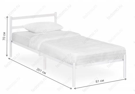 Односпальная кровать Woodville Фади 80х200 белая 491581