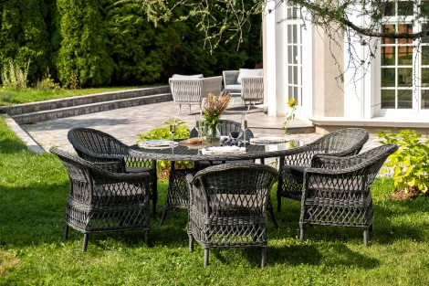 "Эспрессо–150 S" обеденная группа плетеная, цвет графит 4SIS арт.УТ-00007676