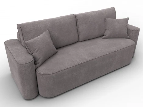 Диван прямой Лига-118 НПБ (ДСП,ЛДСП,Брус,Фанера,Велюр/Бежевый) Лига Диванов 137078